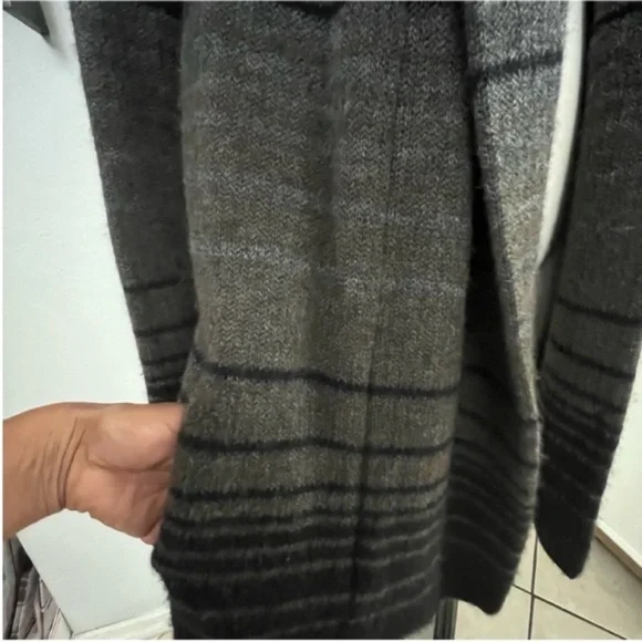 VINCE Yak/Wool Tan Taupe Ombre Hooded Cardigan Sz Small - Picture 8 of 13